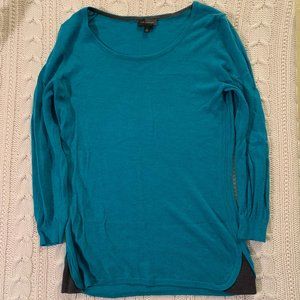 The Limited Teal 3/4 Sleeve Sweater - Gray Accents